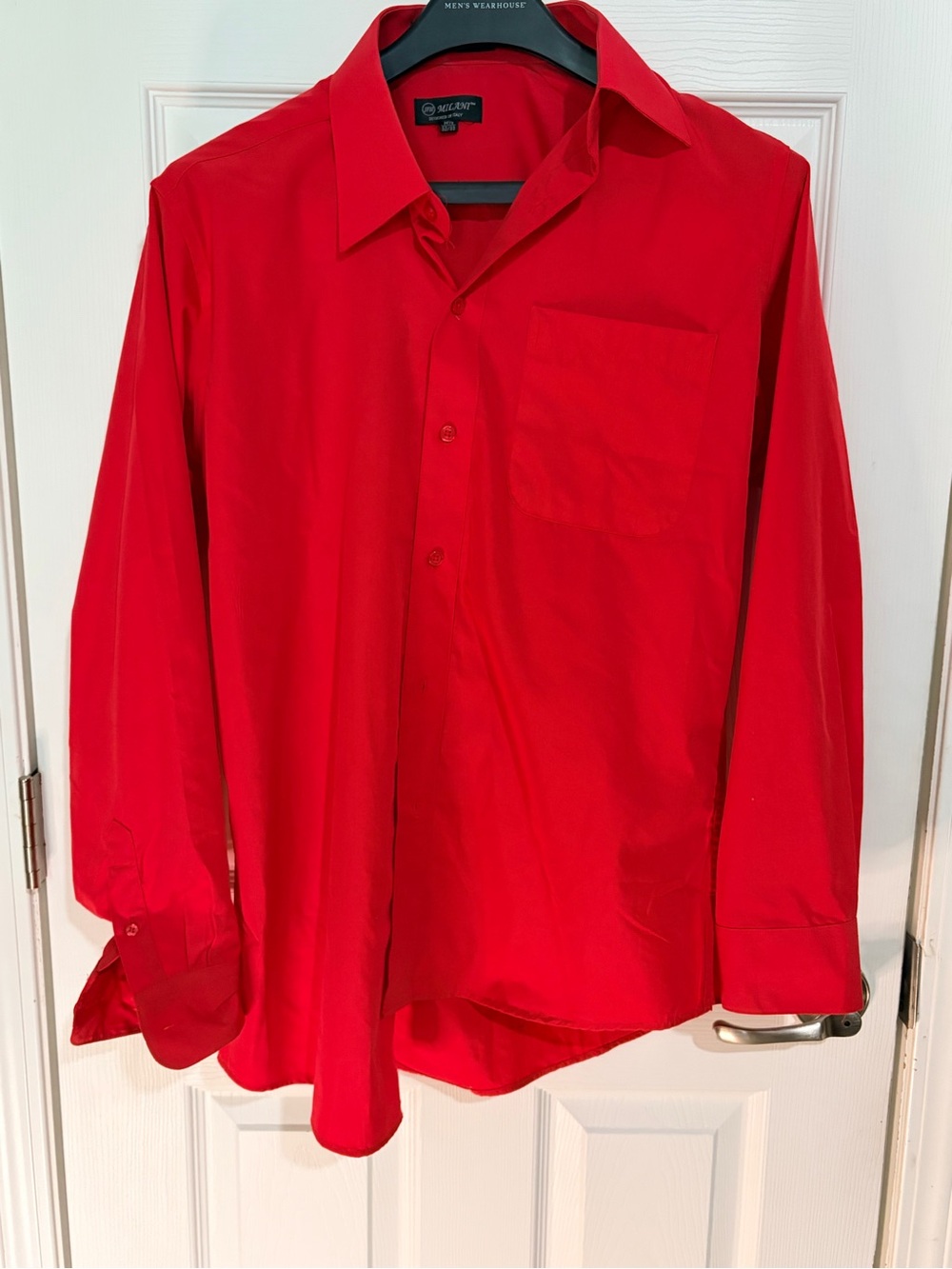 Milani Men's Red Long-Sleeve Dress Shirt